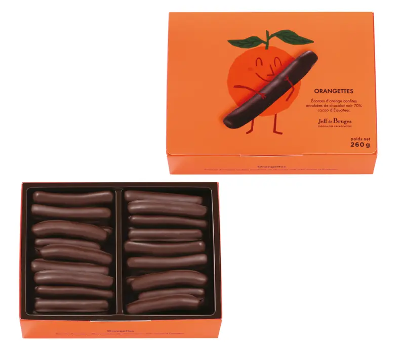 Boite orangettes Chocolat Noir 70%