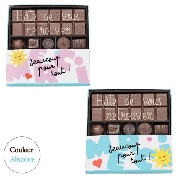 Boite 15 chocolats fête des maitresses et sa tablette lait avec personnalisation