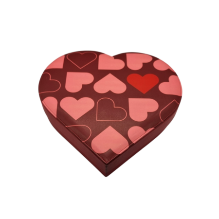 Cœur "Rose" avec 500g de chocolats - 20cm