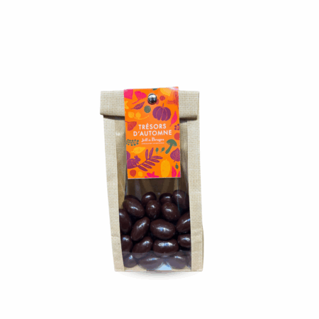 Amandes chocolat noir 60 % et gianduja 150g