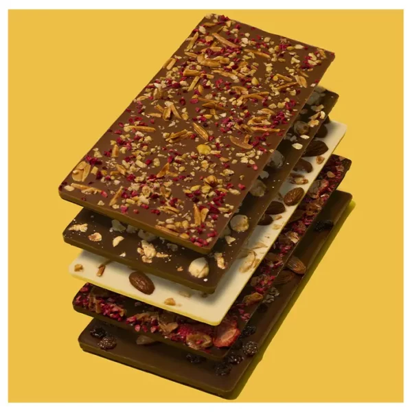 Écorce chocolat au lait, amandes, pépites de maïs et framboises – Image 2