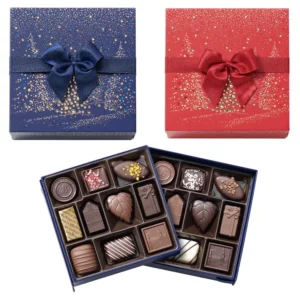 Boite cube forêt enneigée 20 Chocolats Assortis