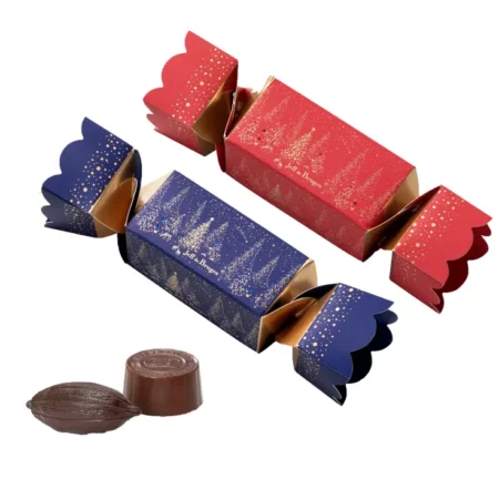 Cracker de Noël garni de chocolat - Rouge ou bleu