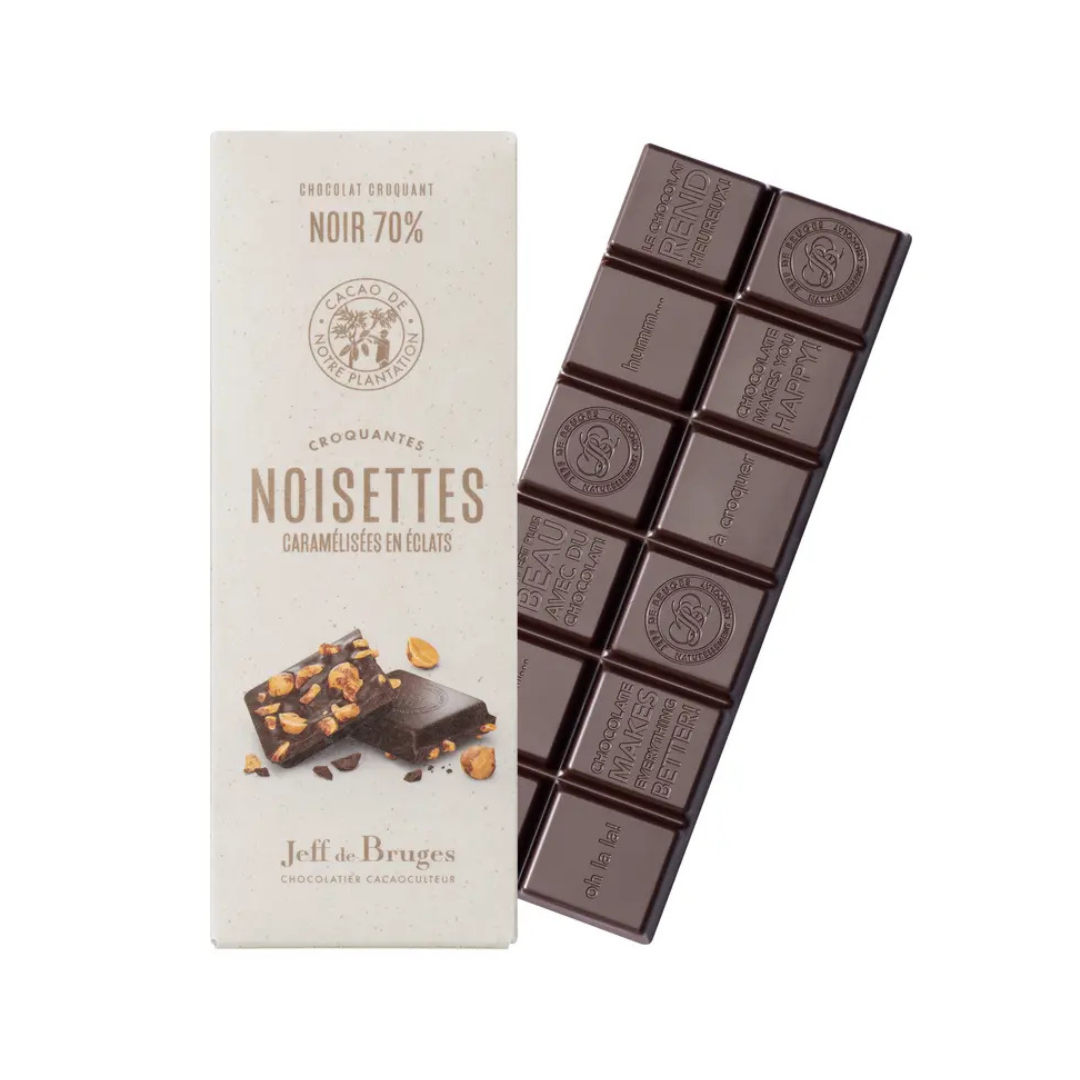 Tablette Nº7 chocolat noir 70% de cacao et noisettes caramélisées