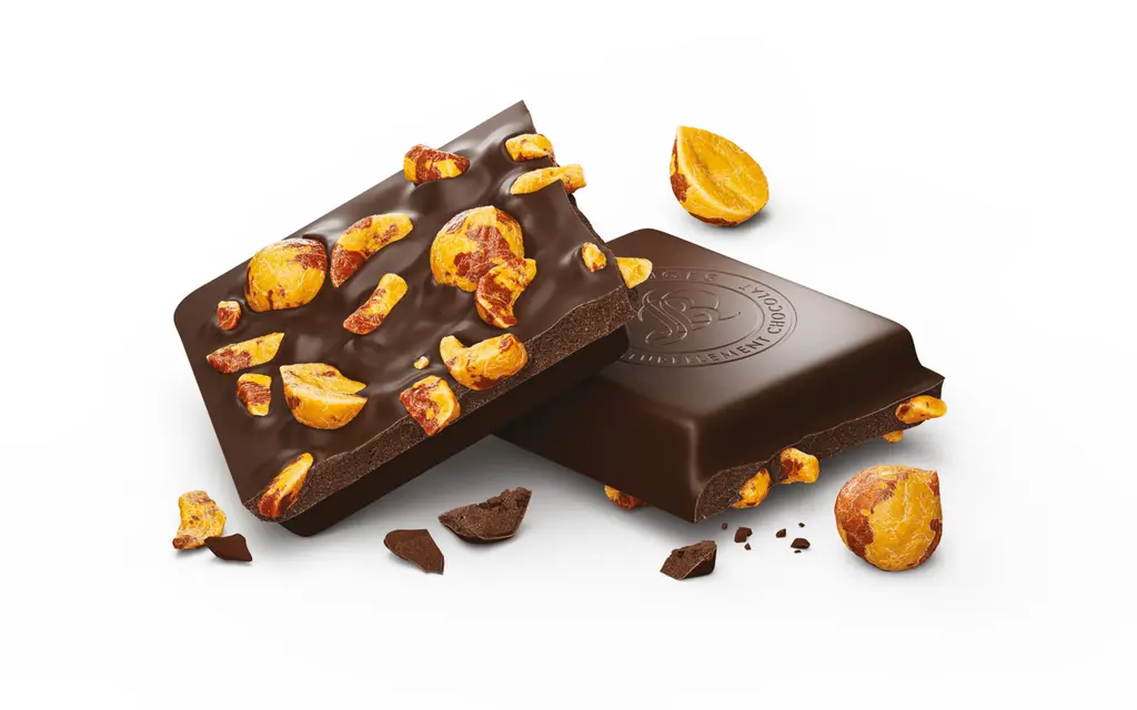 Tablette Nº7 chocolat noir 70% de cacao et noisettes caramélisées – Image 2