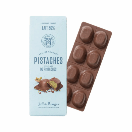 Tablette Nº16 chocolat au lait 36% de cacao praliné amandes et pistaches