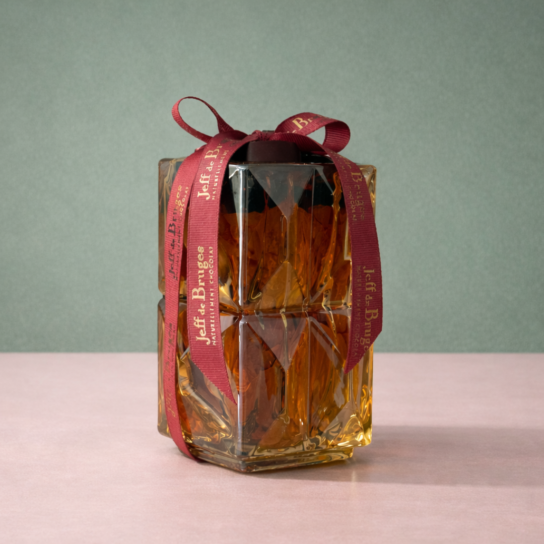 Vase Carré Ambre avec 150g de chocolat