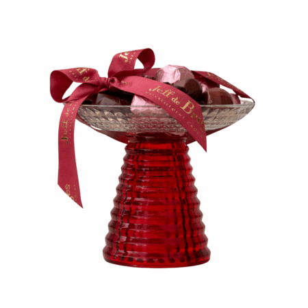 Mini Coupe Pied Strié Rouge - Gm avec 200g de chocolat