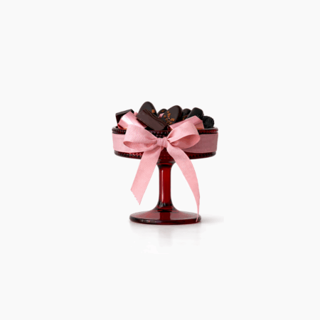 Coupelle Sur Pied Rouge avec 125g de chocolat