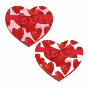 Boite coeur chocolats Saint-Valentin et sa barre de chocolat