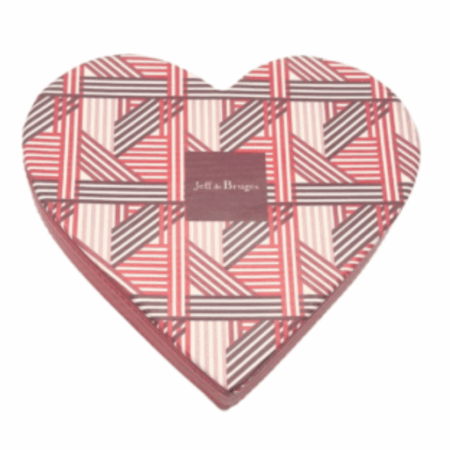 Cœur "Rayé" avec 700g de chocolats - 25cm