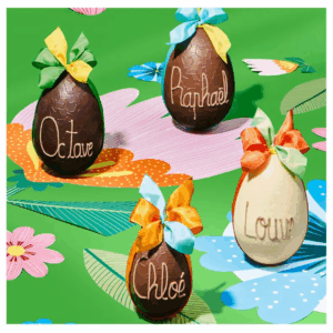 Oeuf en chocolat noir garni - 15 cm