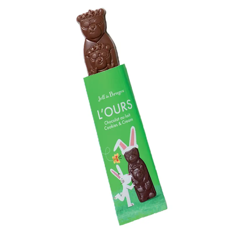 Ours individuel en chocolat au lait cookies & cream